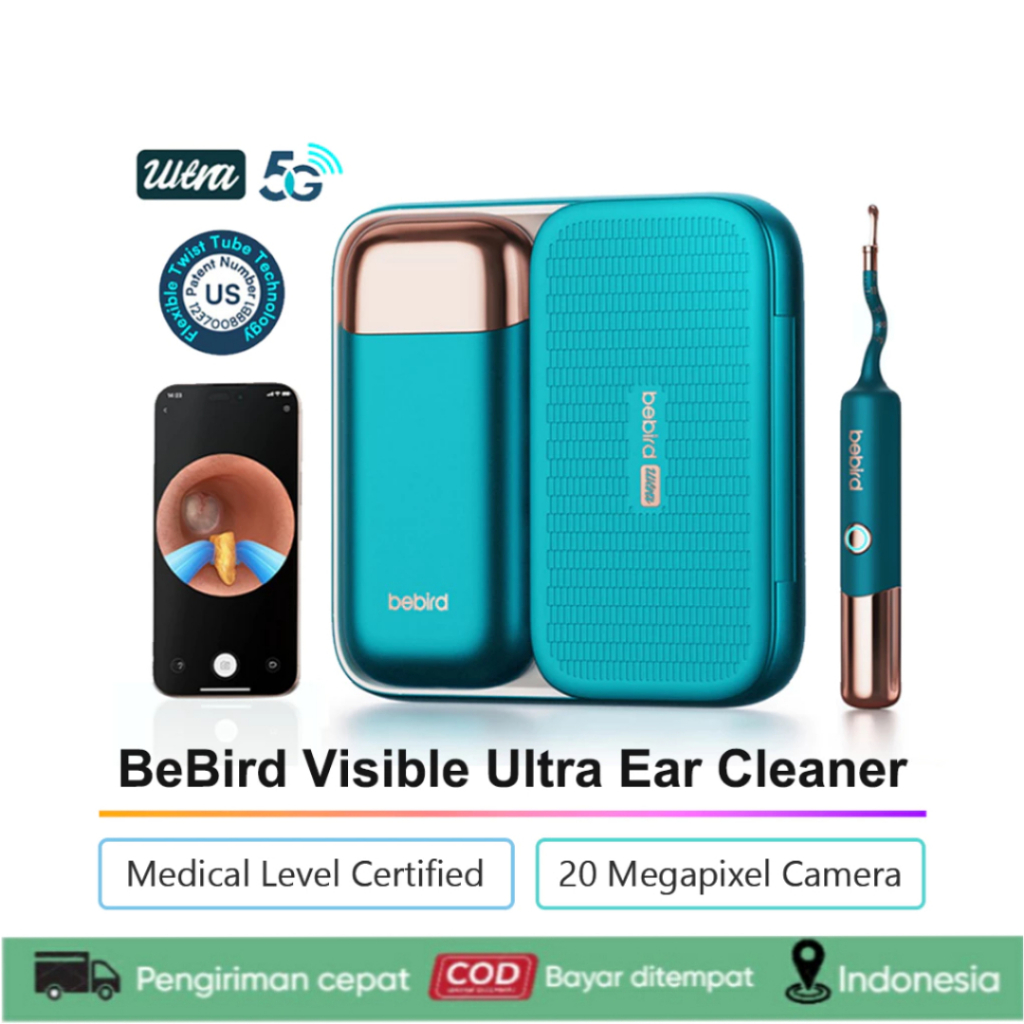 BEBIRD ultra Otoscope Kamera Telinga 5G 20MP  Alat Pembersih Kotoran Telinga Medis dengan Kamera Res