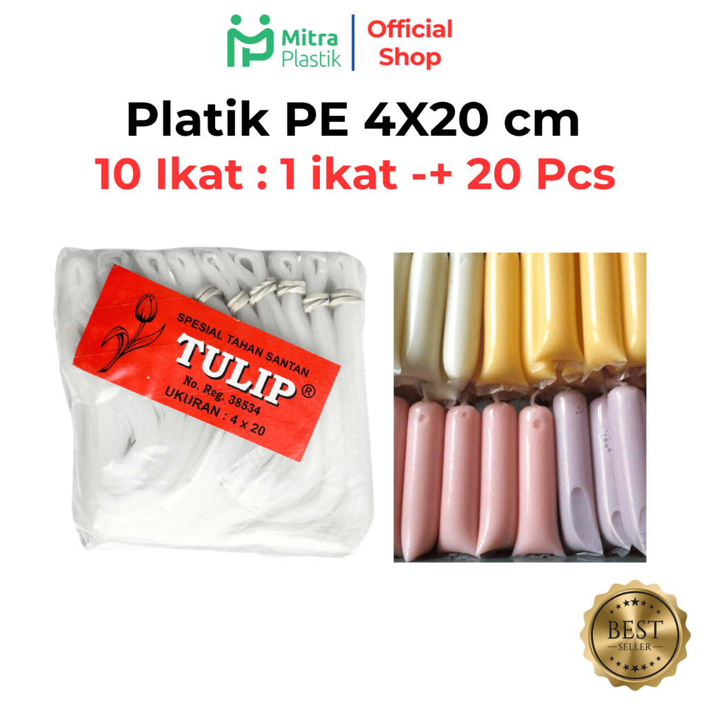 Plastik PE 4x20 cm Plastik Es lilin Mambo Batu Minyak Lentur Panjang