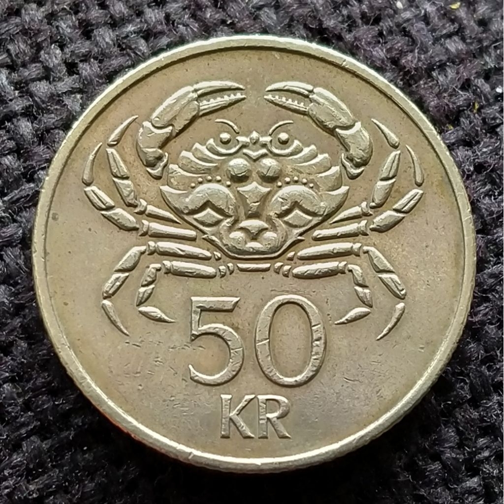 Koin Kuno Islandia 50 Kronur Kepiting 2005