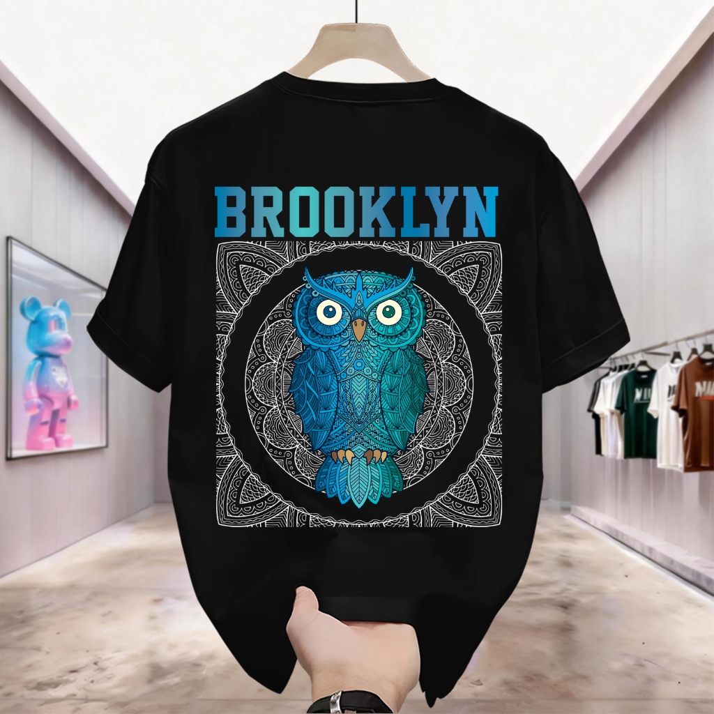 BAJU KAOS DISTRO T-SHIRT PRIA DEWASA BERMOTIF BURUNG HANTU BUNGA/KAOS OWL BURRUNG HANTU/ATASAN KAOS 