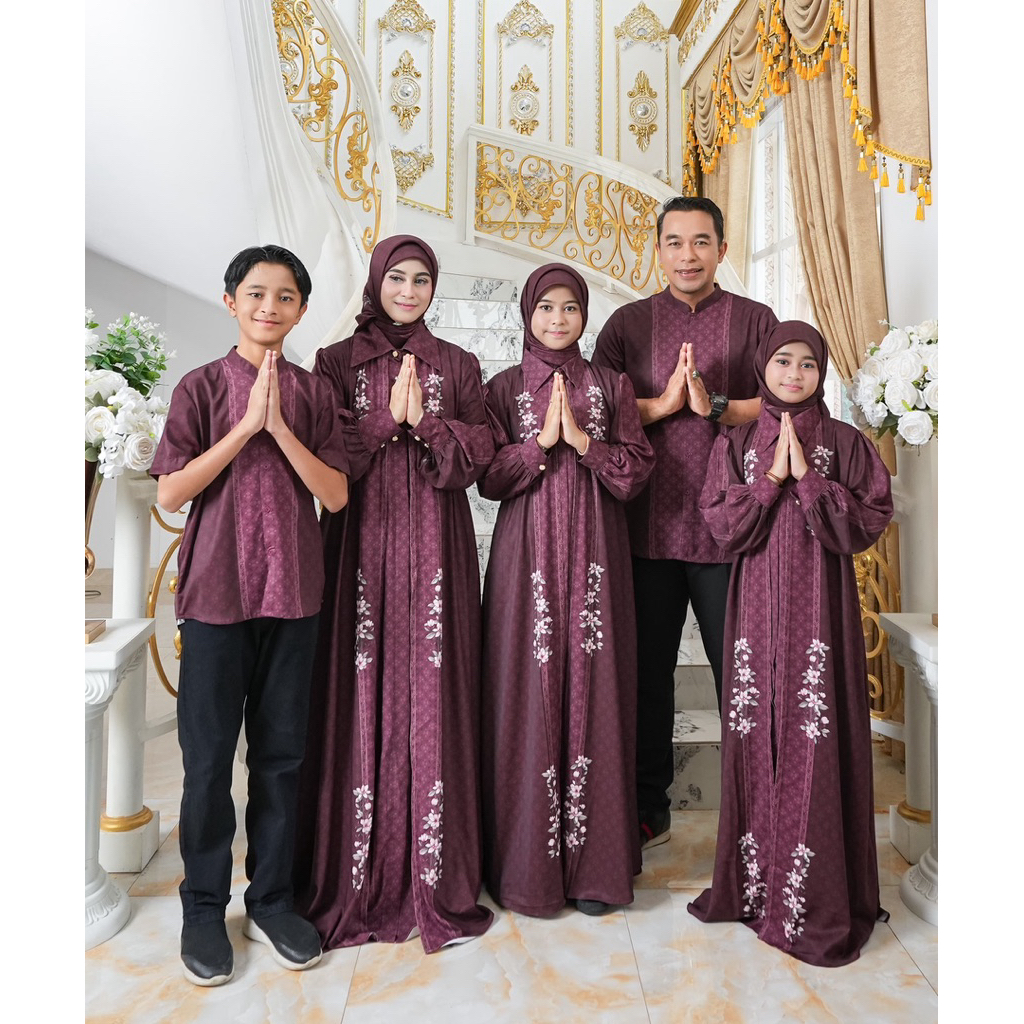 Gamis Couple Family Terbaru Mafaza Series Serimbit By Dzhira / Gamis Syari Terbaru / Couple Family C