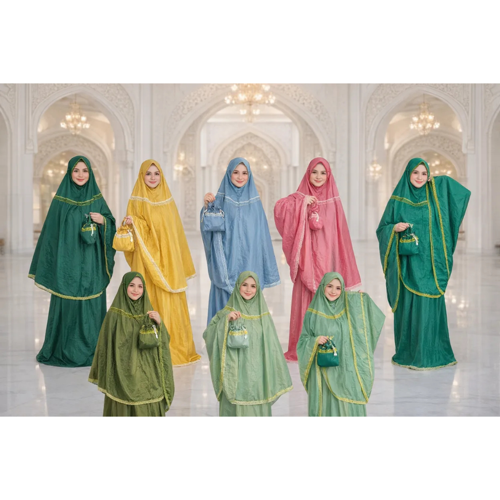 MUKENA PARASUT BORDIR / MUKENA PARASUT / MUKENA DEWASA / MUKENA TRAVEL