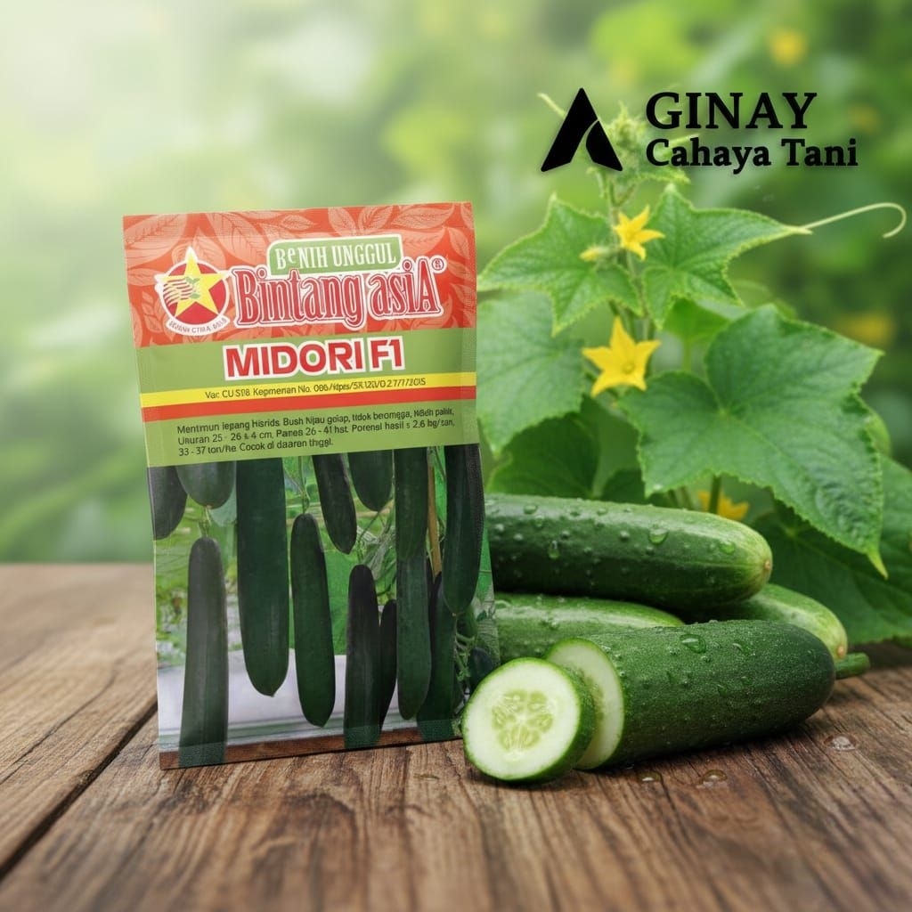 Benih Timun MIDORI F1 Tipe jepang 10 gram bintang asia