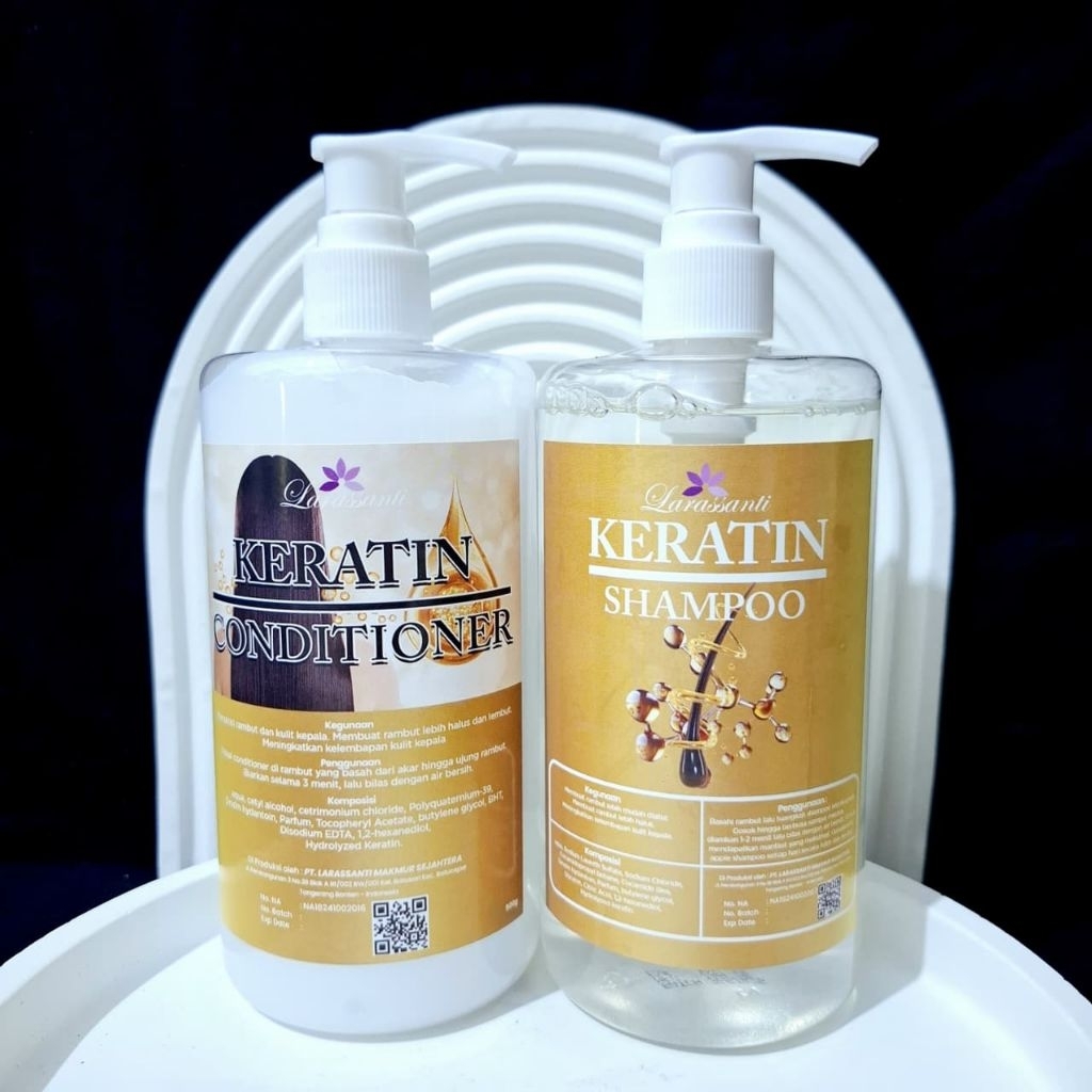 PAKET (Shampoo & Kondisioner) 500ml - Perawatan Rambut Lurus, Lembut, dan sehat