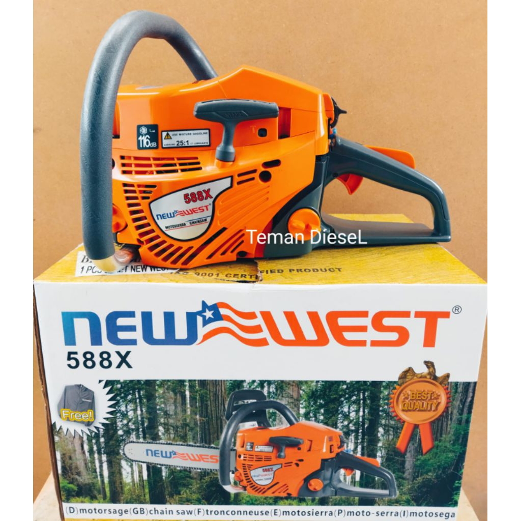 Chainsaw Senso New West 588X Bar 20" Gear 1 Rantai Otegon Asli/ Mesin Potong Tebang Kayu New west 58