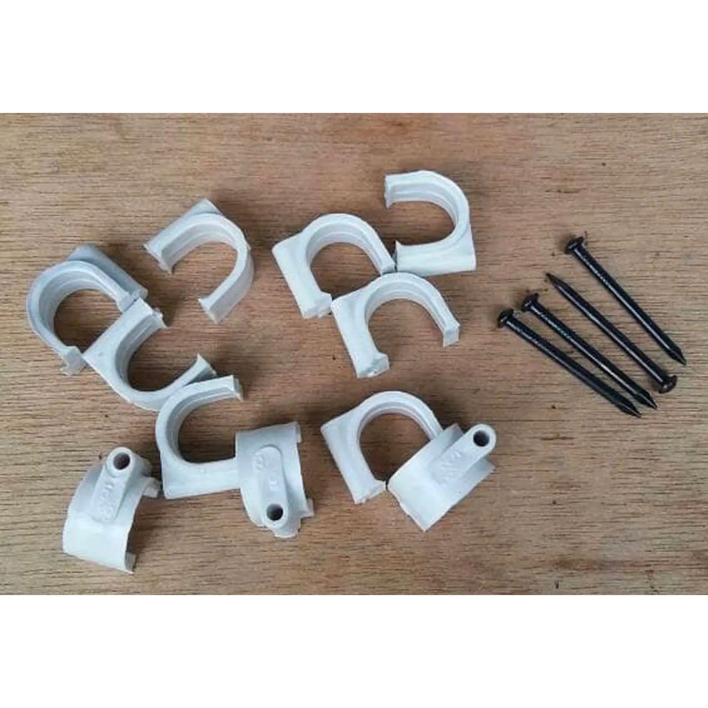 Klem Pipa Listrik 5/8 dengan paku beton