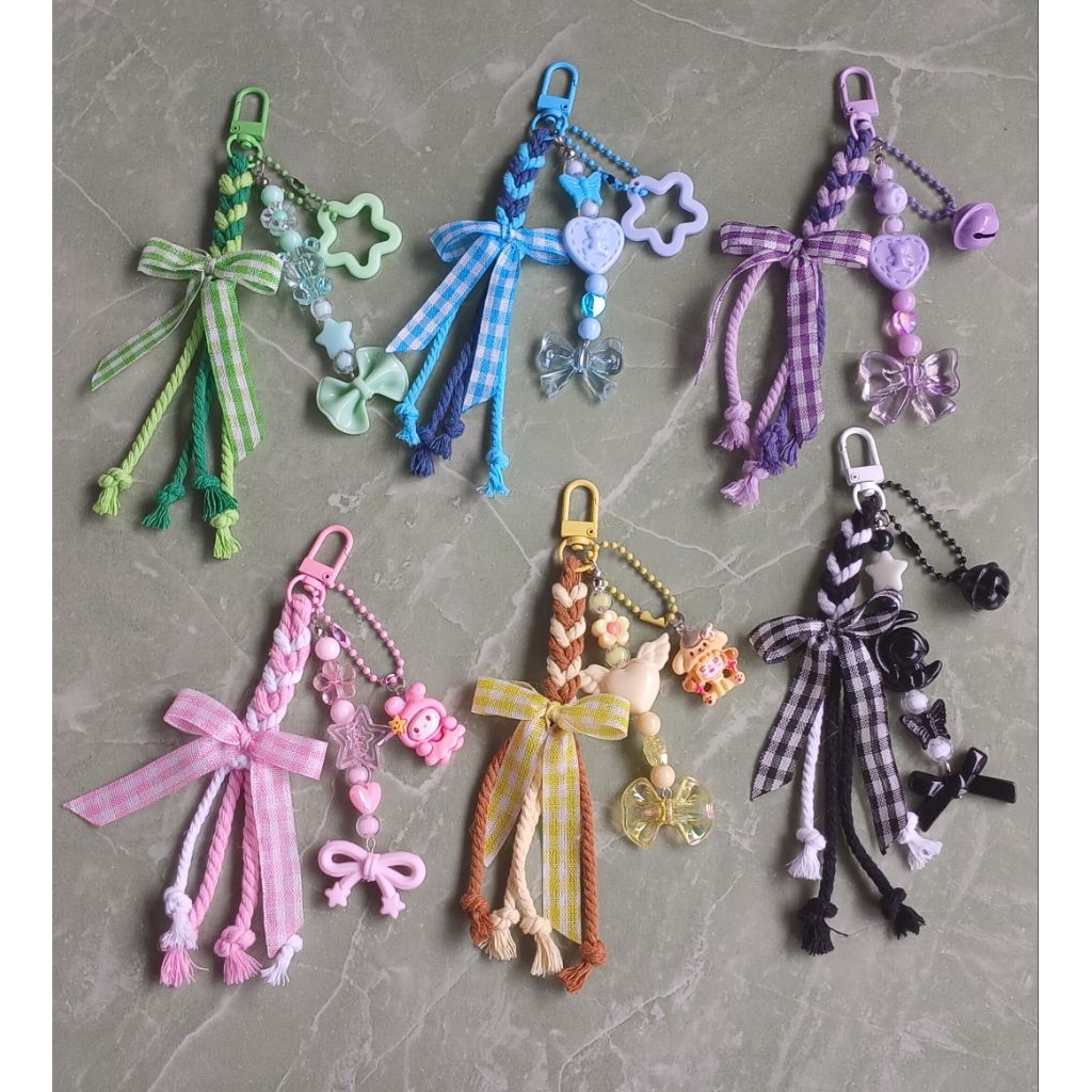 (6 pcs) gantungan hp manik manik straphone murah setengah lusin