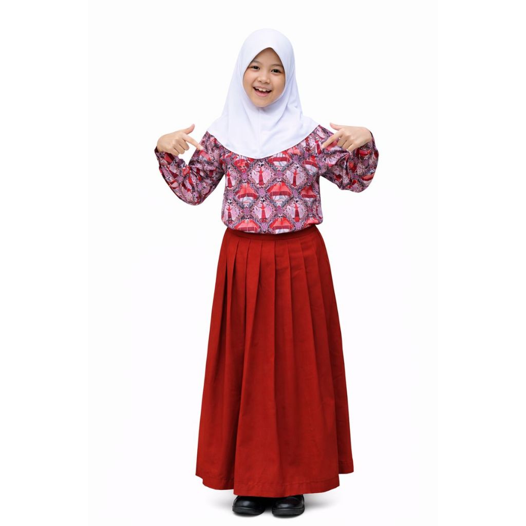 Seragam Batik Sekolah SD Anak Laki-Laki & Perempuan – Motif Nasional Lengan Pendek & Panjang