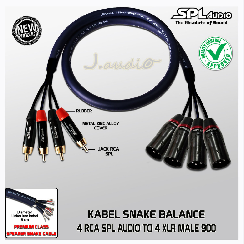 SPL AUDIO CSB-04 - Kabel Snake Premium 4x RCA SPL to 4x XLR Male 900 SPL AUDIO - JUAN