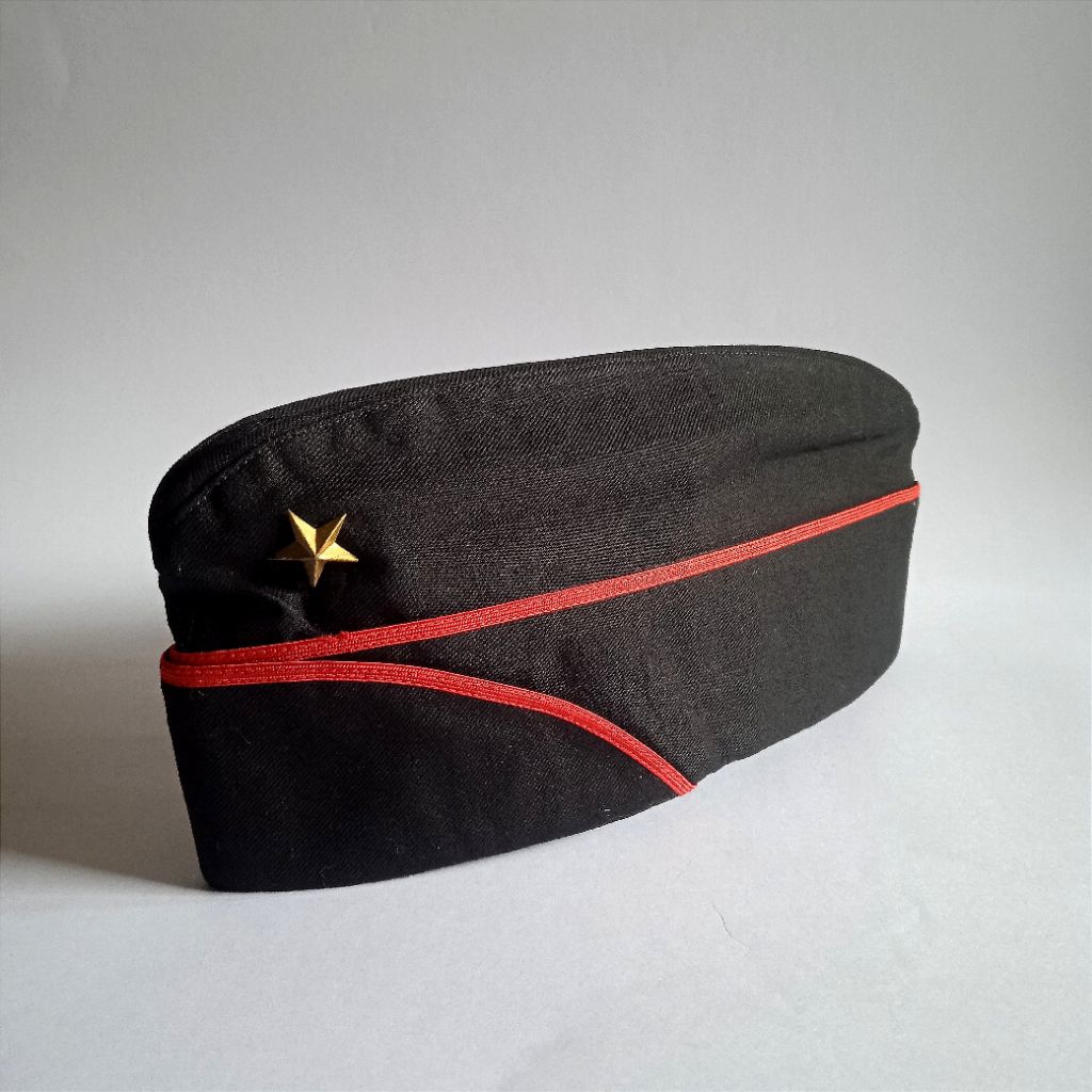 Antik Vintage Topi Mut Militer ABRI TNI AD Tahun 1992/1993 Size No.56 NOS Warna Hitam Bintang Kuning