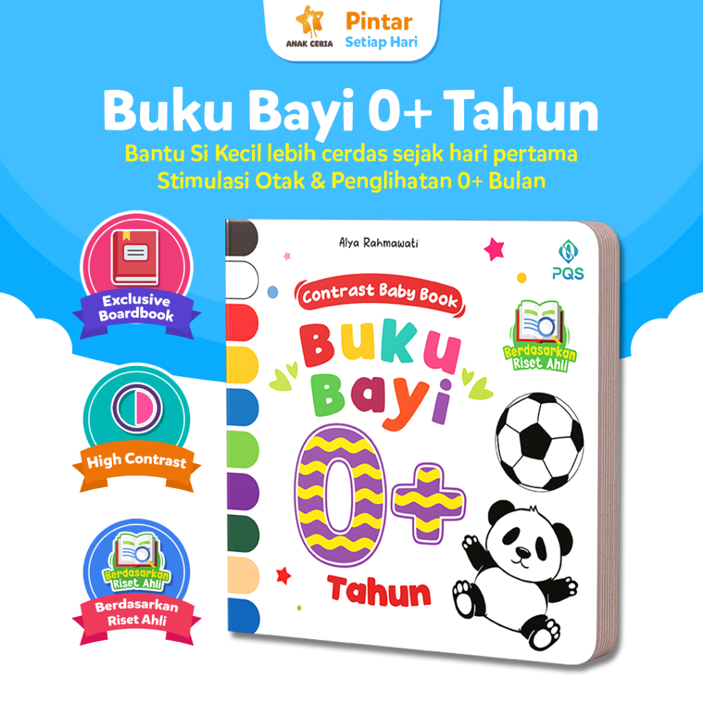 Buku Bayi Contrast Usia 0+ Tebal Aman