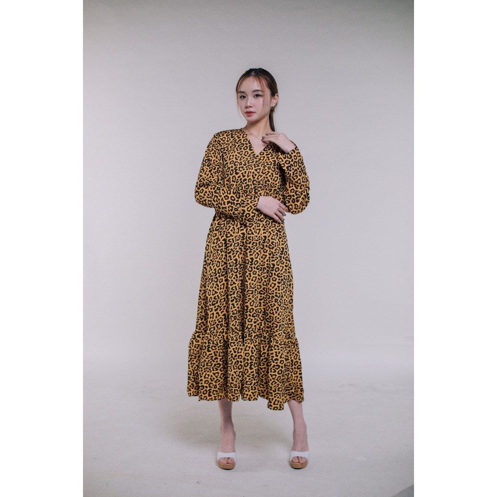 maxi kimono leopard / gamis kimono leopard / gamis rempel model kimono