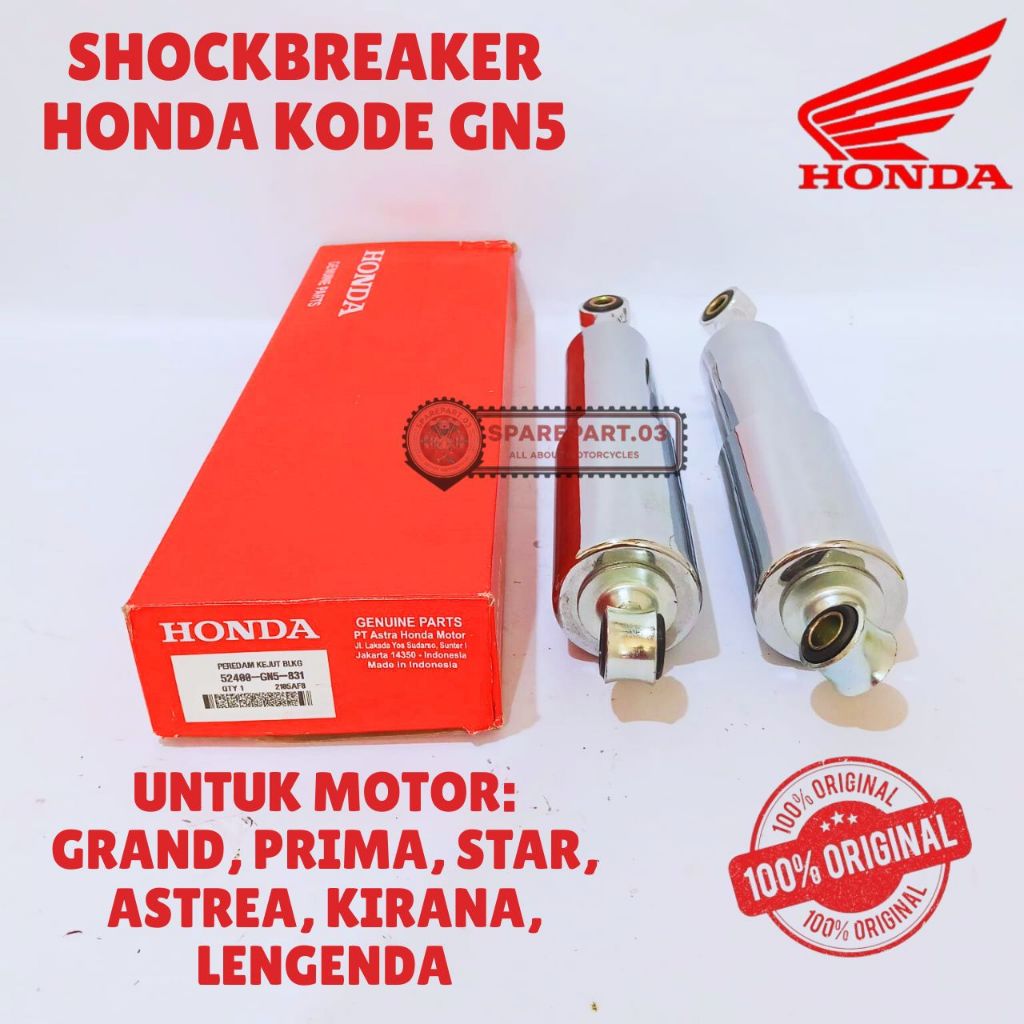 SHOCKBREAKER 1 SET ORIGINAL HONDA KODE GN5, SHOCKBREAKER GRAND, SHOCKBREAKER PRIMA, SHOCKBREAKER  ST