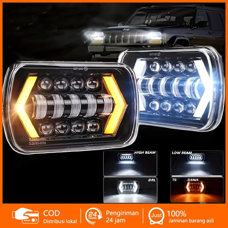 LAMPU DEPAN LED 7 INCH LAMPU LED DAYMAKER KOTAK PANAH JEEP FEROZA L300 TAFT DLL / Lampu depan