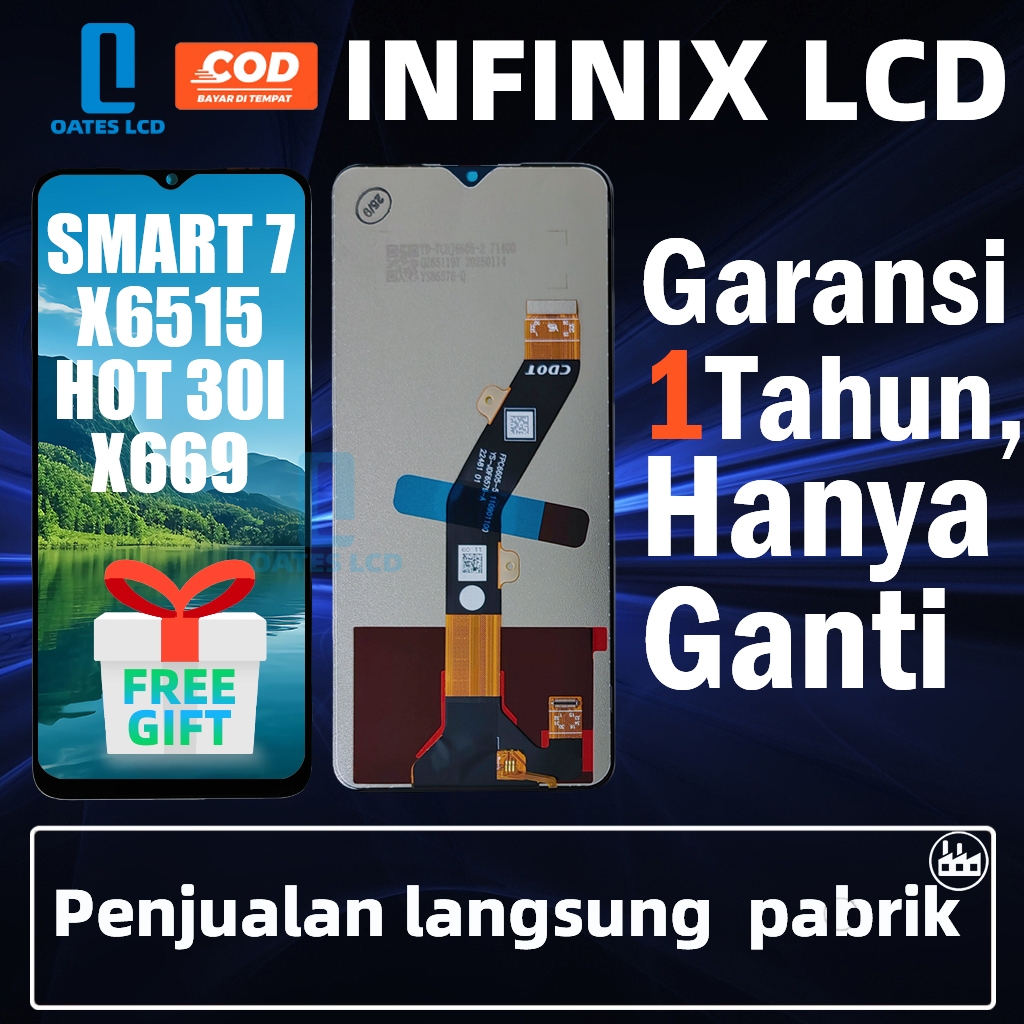 LCD INFINIX  HOT 30i  X669C / SMART 7 X6515 / X669 / X669D / SMART 7 HD / SMART 7 PLUS /X6516 / X651