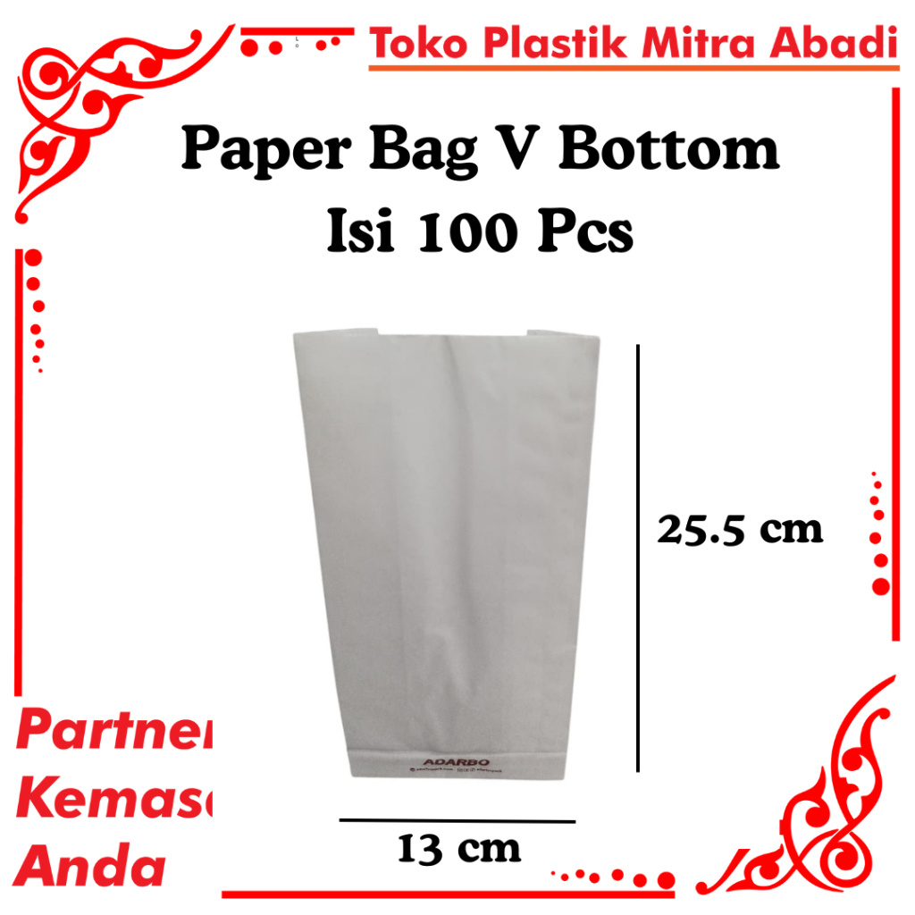 PAPER BAG ISI 100 PCS | PAPER BAG V BOTTOM PUTIH | KANTONG KERTAS SNACK | PAPER BAG PUTIH POLOS