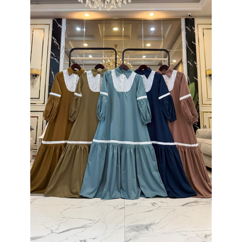 [PRE-ORDER] MAURA DRESS by JOURNEY SCARVES / Gamis Polos Sarimbit
