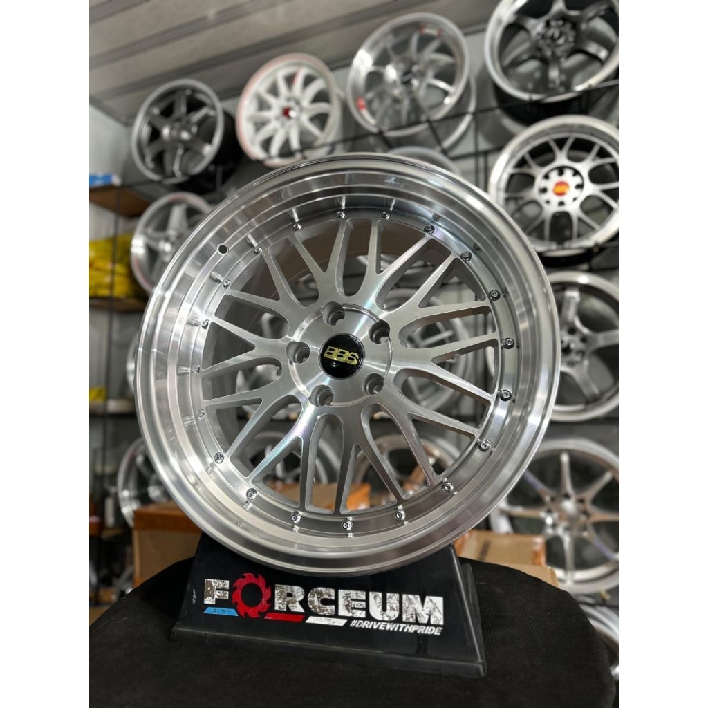 velg BBS LM r18 full polish pcd 5x114 lebar 9 kondisi baru