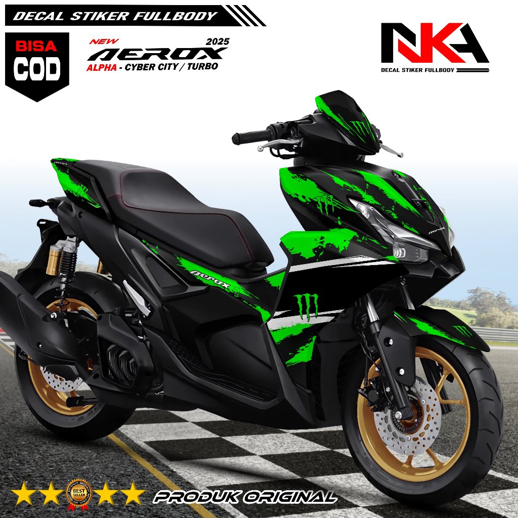 Stiker Decal Fullbody Aerox Turbo 2025 Motif Monster