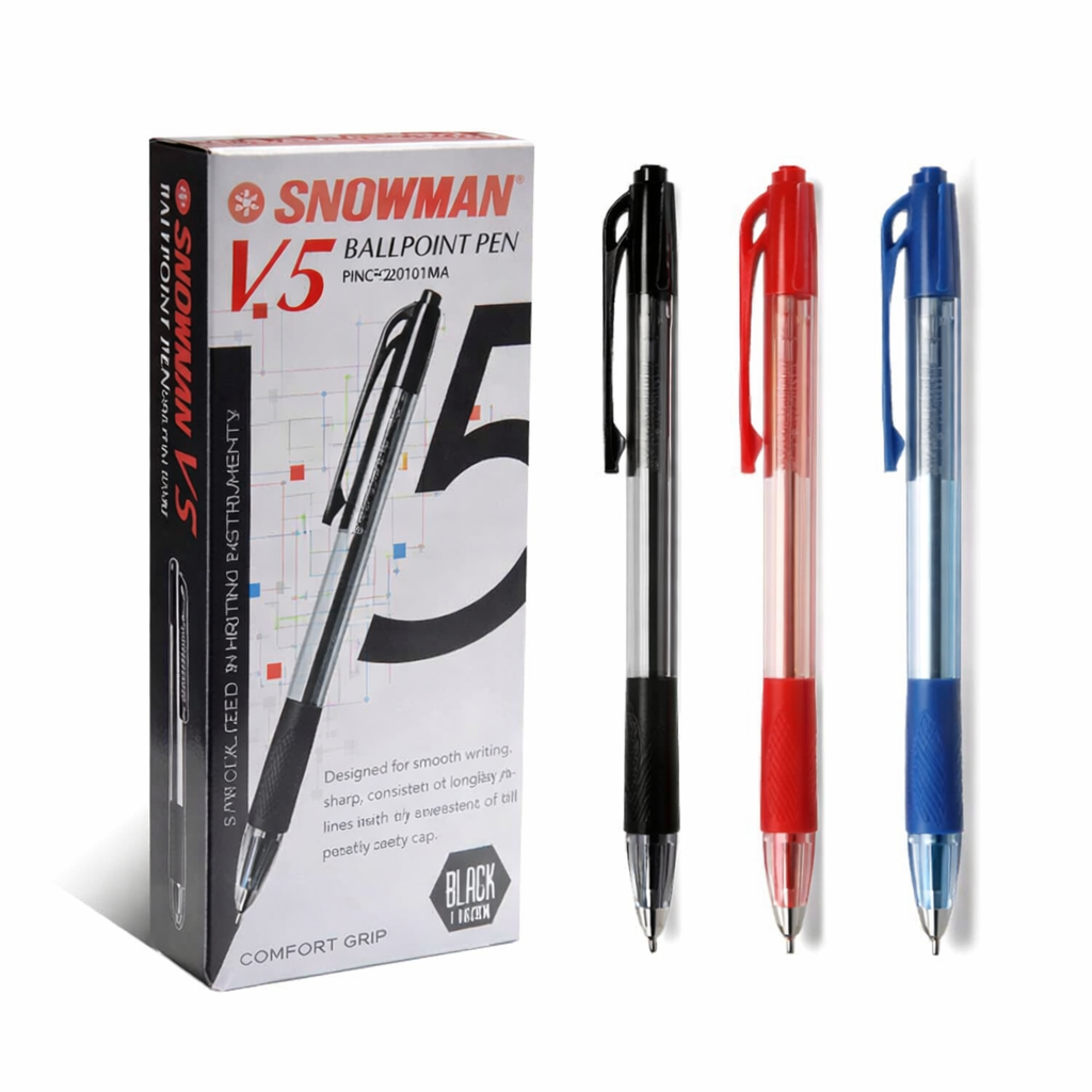 *1 Kotak* Pulpen Cetek Snowman V5 / Ball Pen / Pena Cetek 0.7mm Snowman V5