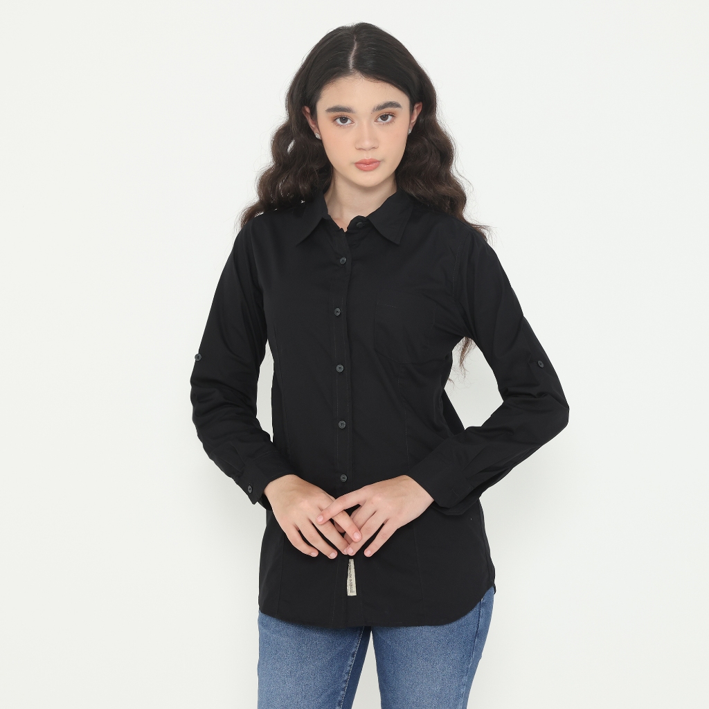 Mobile Power Ladies Long  Sleeve Shirt with pocket - V3