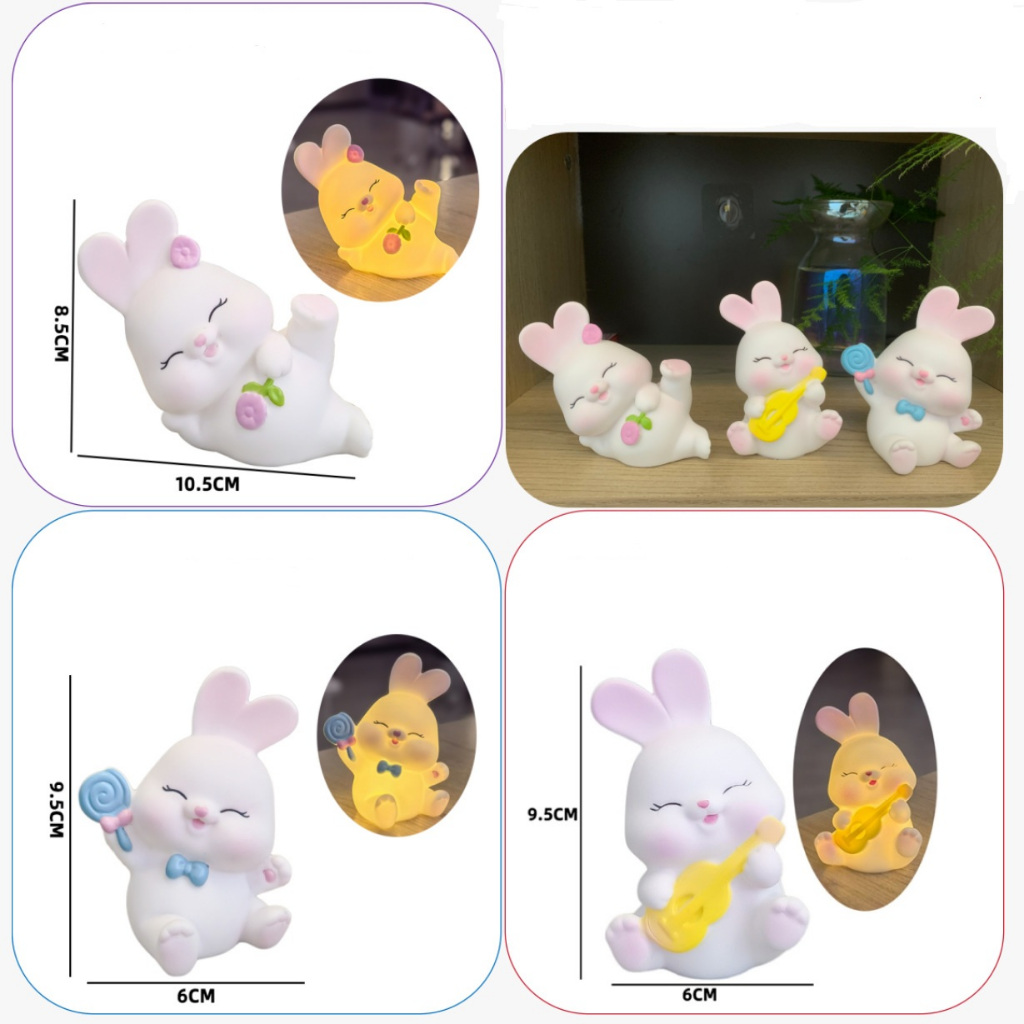 Cake Topper Kelinci LED / Hiasan Kue Bentuk Kelinci Lucu Murah