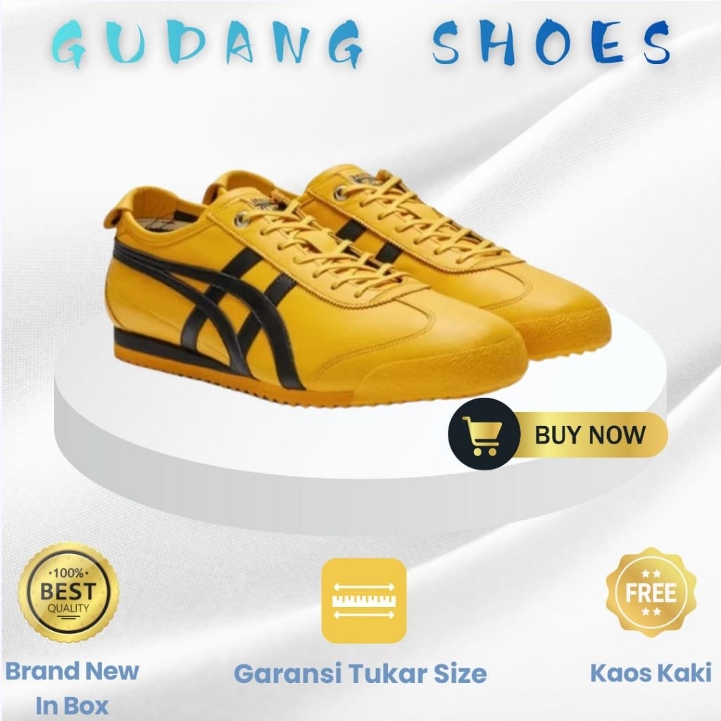 Sepatu Onitsuka Tiger Mexico 66 SD Yellow Black Sneakers Shoes