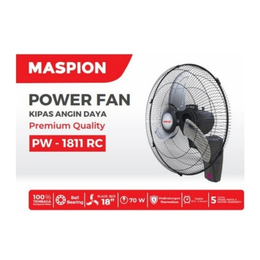 Kipas Angin Dinding MASPION PW 1811 RC Wall Fan 18 Inch PW1811RC