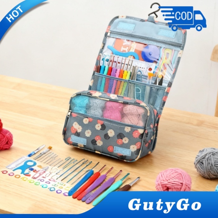 130pcs Crochet Kit For Beginners / Alat Rajut Set / Paket Rajut Untuk Pemula / Pemula Alat Rajut Por