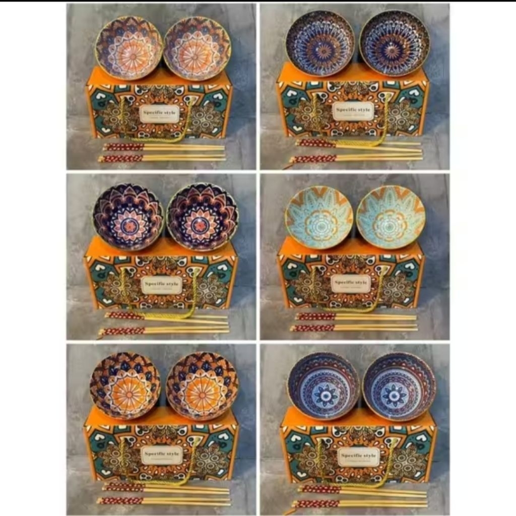 Hamper Mangkok Keramik Set 2 Pcs Gift/Mangkok Set Parcel Lebaran