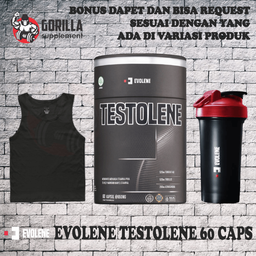 EVOLENE TESTOLENE Testobooster BPOM HALAL ( Evoboost Imrpoved Formula ) Tongkat Ali | Trbulus | Ashw