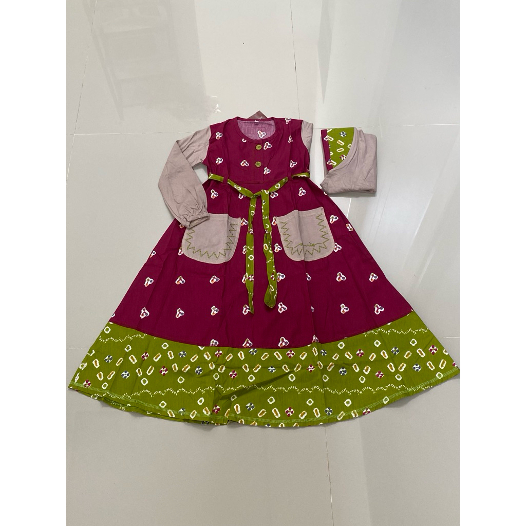 Rumah Dannis | Baju Muslim Anak Perempuan Size 3 Usia 3-4 Tahun Gamis Setelan Lebaran Dannis