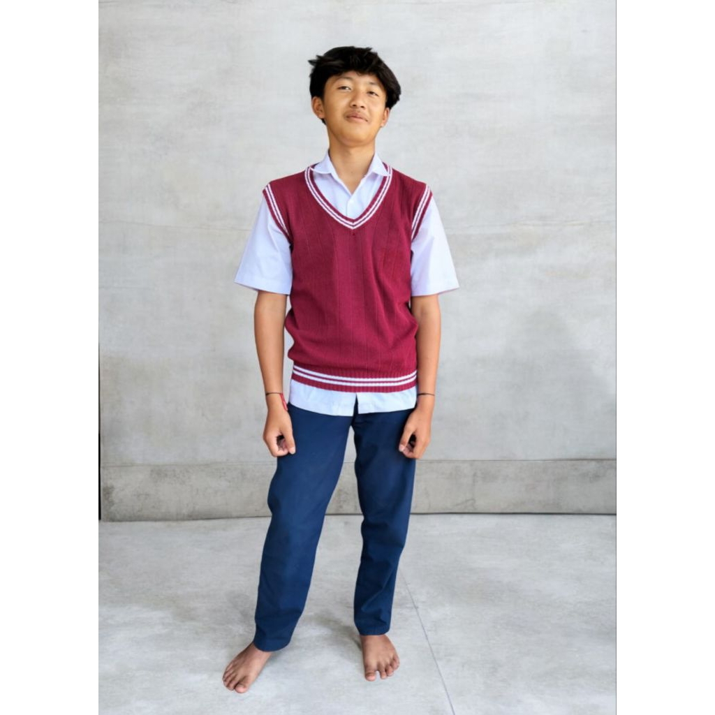 Rompi Rajut Seragam Sekolah | Vest Style Korea | Atasan Rompi Rajut Anak Usia 2-15 Tahun
