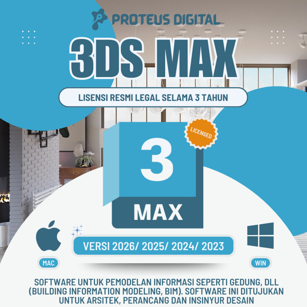 (WIN/MAC) 3ds Max Lisensi Resmi | 1 -3 Tahun | Support Mac Book | Original 100% Legal, Bukan Bajakan