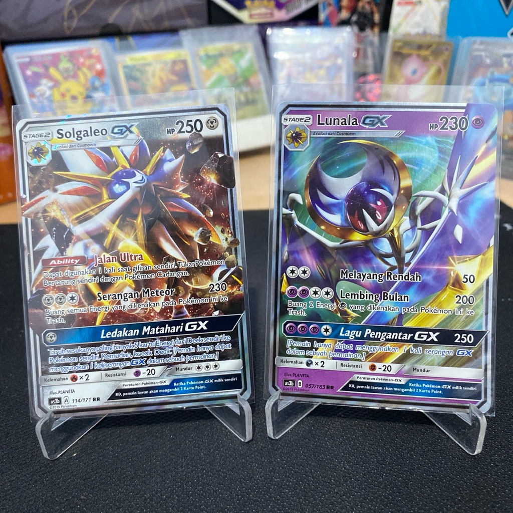 Set 2 Kartu Solgaleo GX 114/171 RR • Lunala GX 057/183 RR TCG Pokemon Indonesia 2019