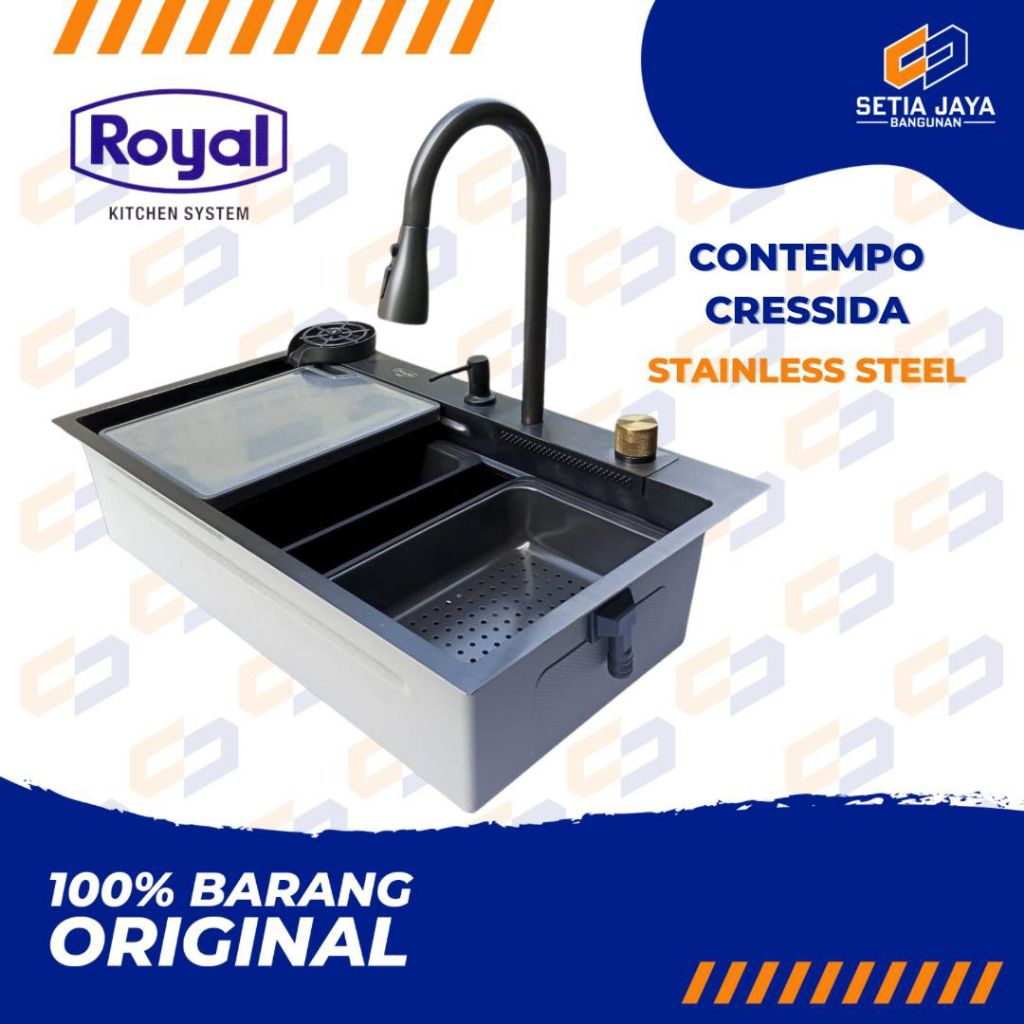 Sink / Tempat / Bak Cuci Piring Royal Stainless Steel Contempo Cressida