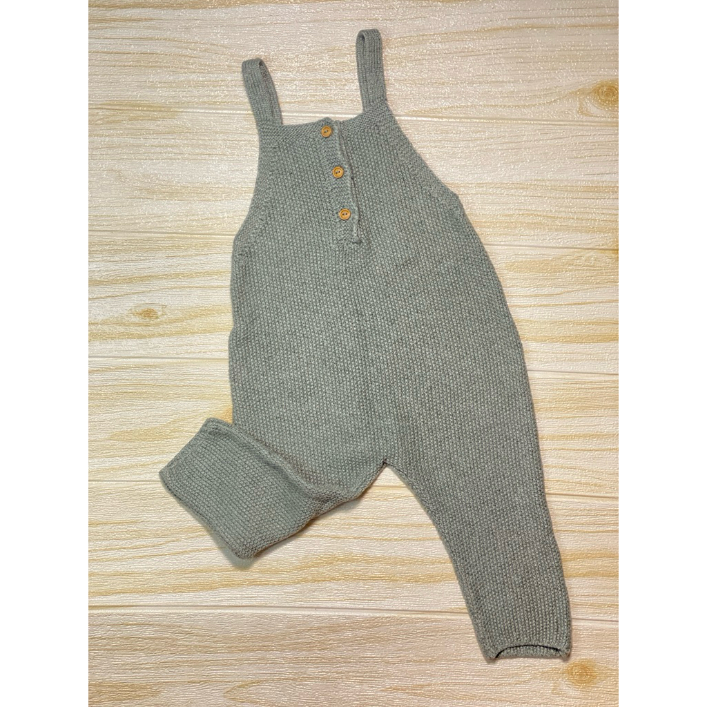 jp jumper romper ol overal overall baju kodok rajut katun hijau sage baby bayi anak unisex cowok cew