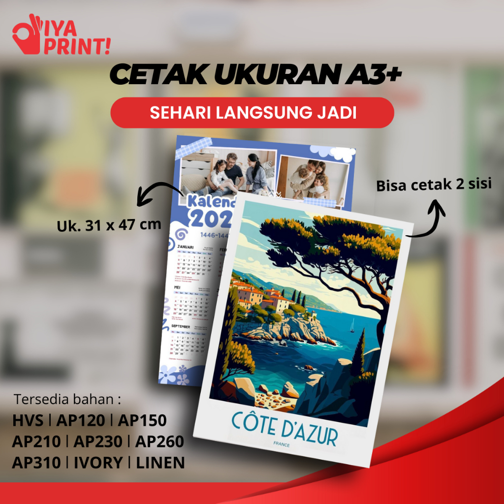 Cetak A3+ Murah / Print A3+ 1 Sisi Dan 2 Sisi / Kertas Hvs / Kertas Art Paper / Kertas Ivory / Kerta