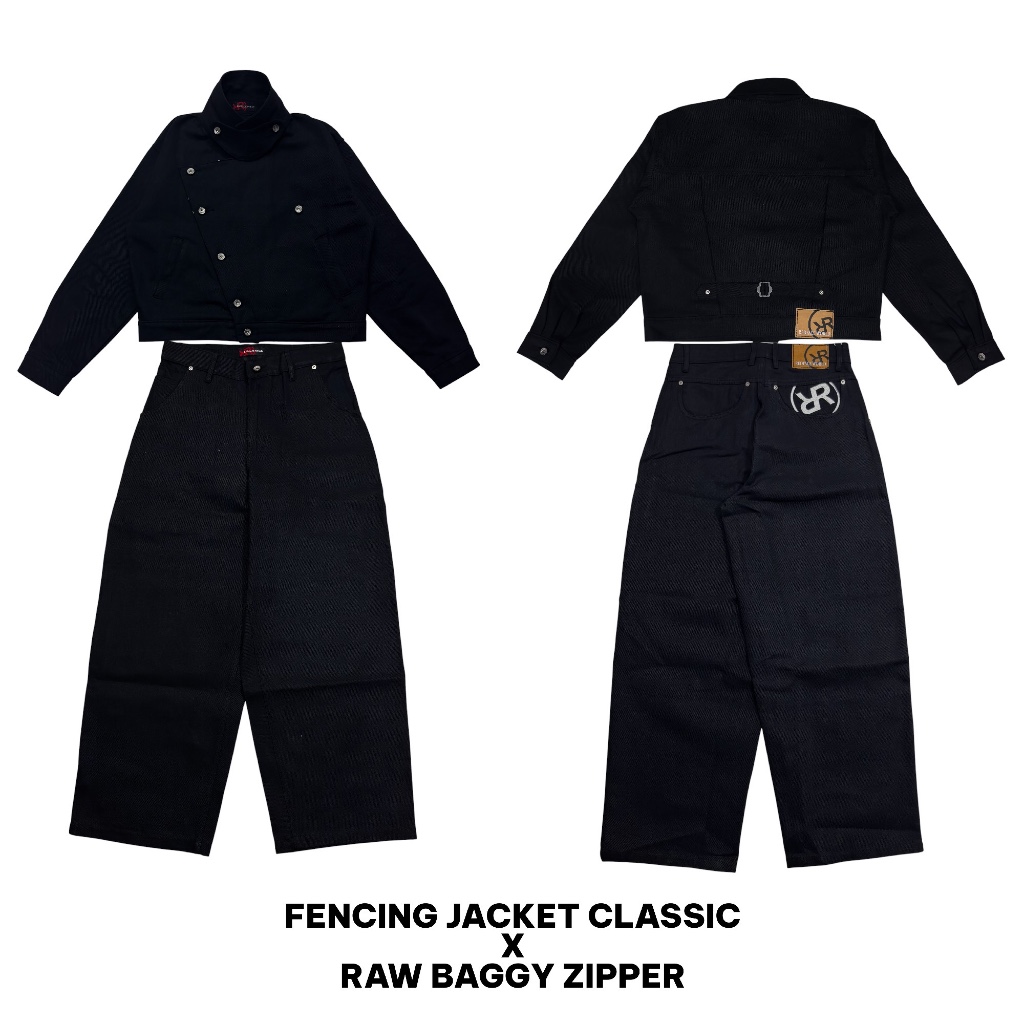 Raw Denim Oneset 14oz Fencing Jacket Boxy & Baggy Pants | ANKOKU Series – REDFACE WORLD