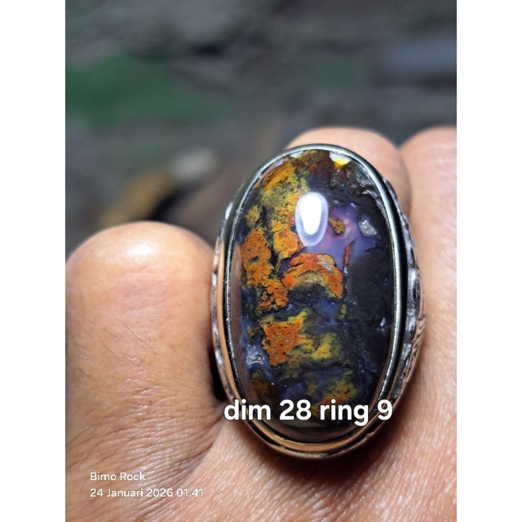 cincin batu akik pancawarna Klawing
