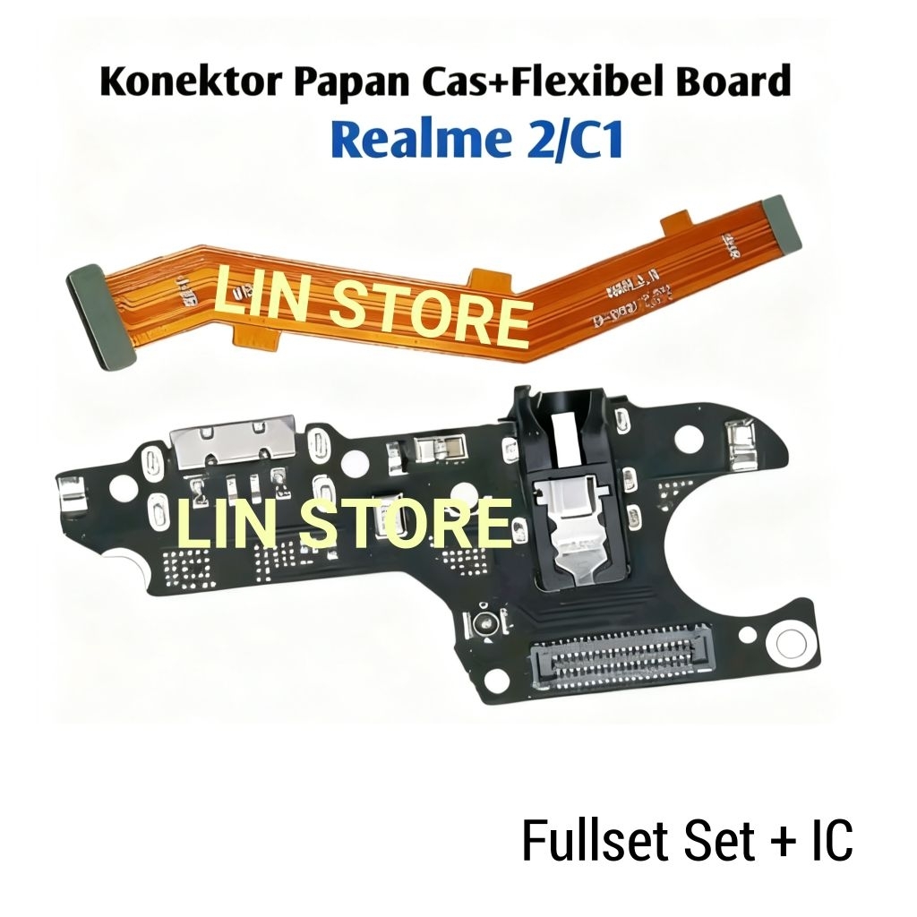 Flexible Board + Konektor Charger Realme 2 / Realme C1 ORI + IC Papan Cas Flexible Charger Realme 2 