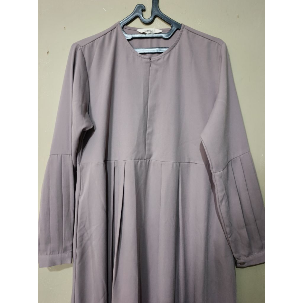 Gamis abaya wanita jamise syari pl preloved second abu silver