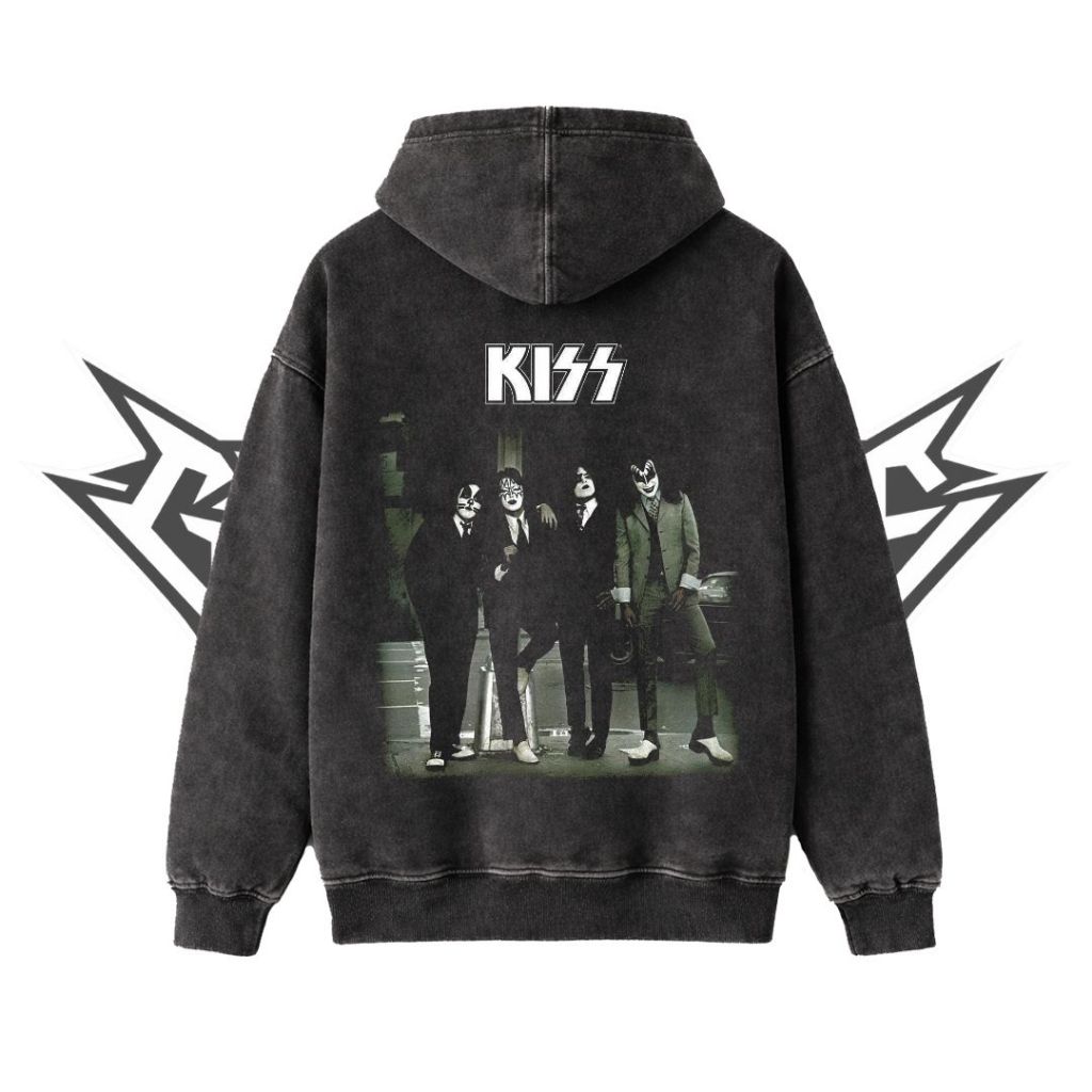 Glatosphere "Kiss" Stone Wash Hoodie | Washing | Jaket | Hoodie Band