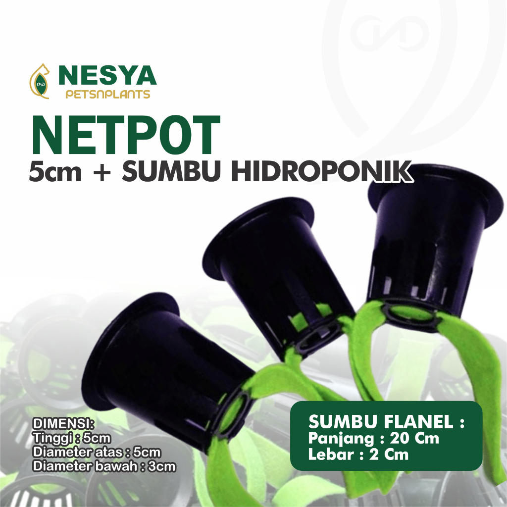 Netpot Hidroponik dan Sumbu Flanel Hidroponik, Netpot Sumbu Flanel Hidroponik