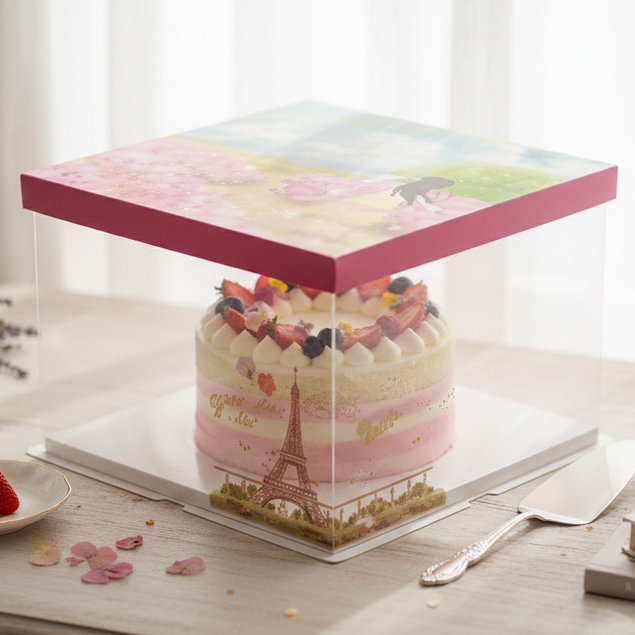 PREMIUM Kotak kado transparan / Box mika transparan / Box Kue Mika / Box Kue Tart mika / Box kue mik