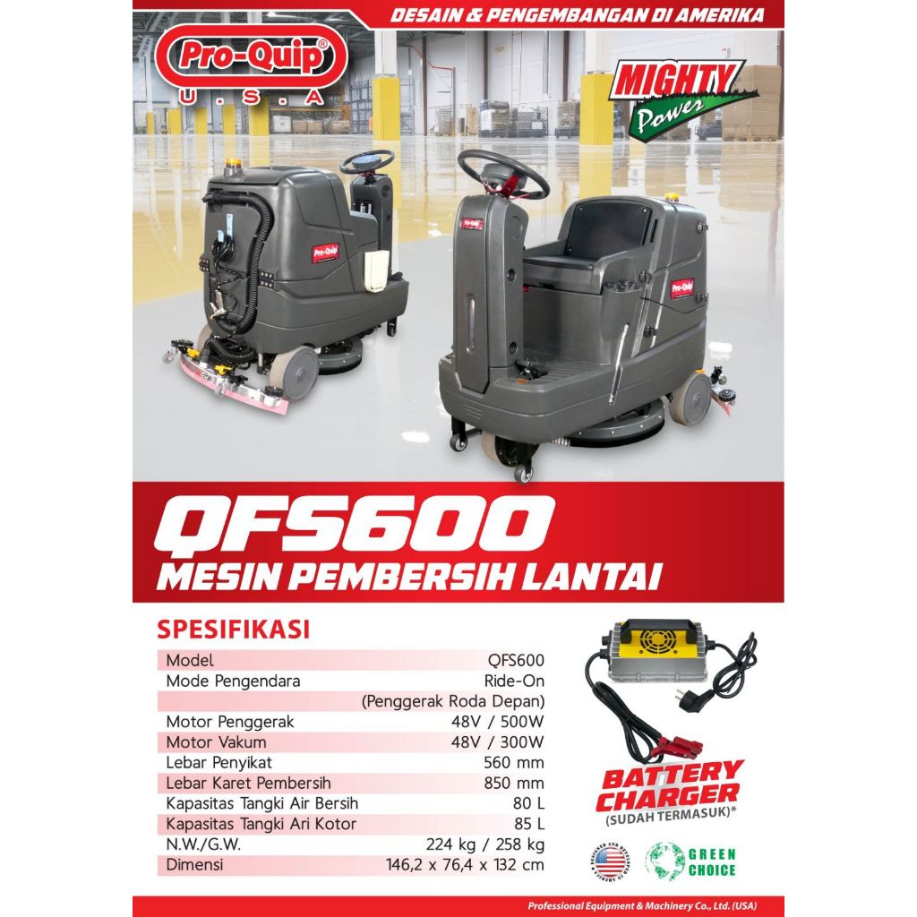 Mesin Poles Pembersih Lantai Mesin Poles Pembersih Keramik Proquip QFS 500/ QFS 600