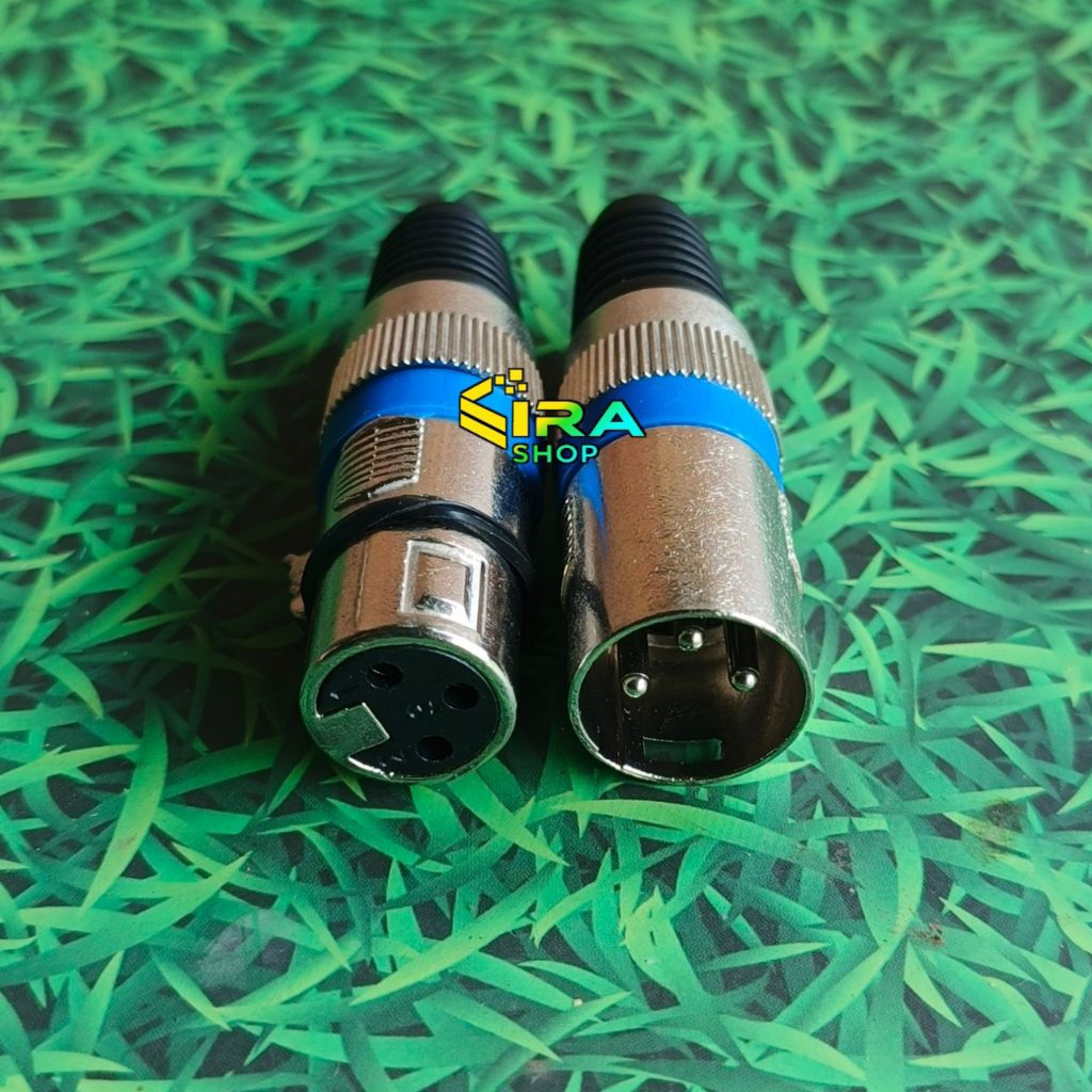Jack Canon XLR 3pin Audio Mic Konektor Female & Male (Sepasang)