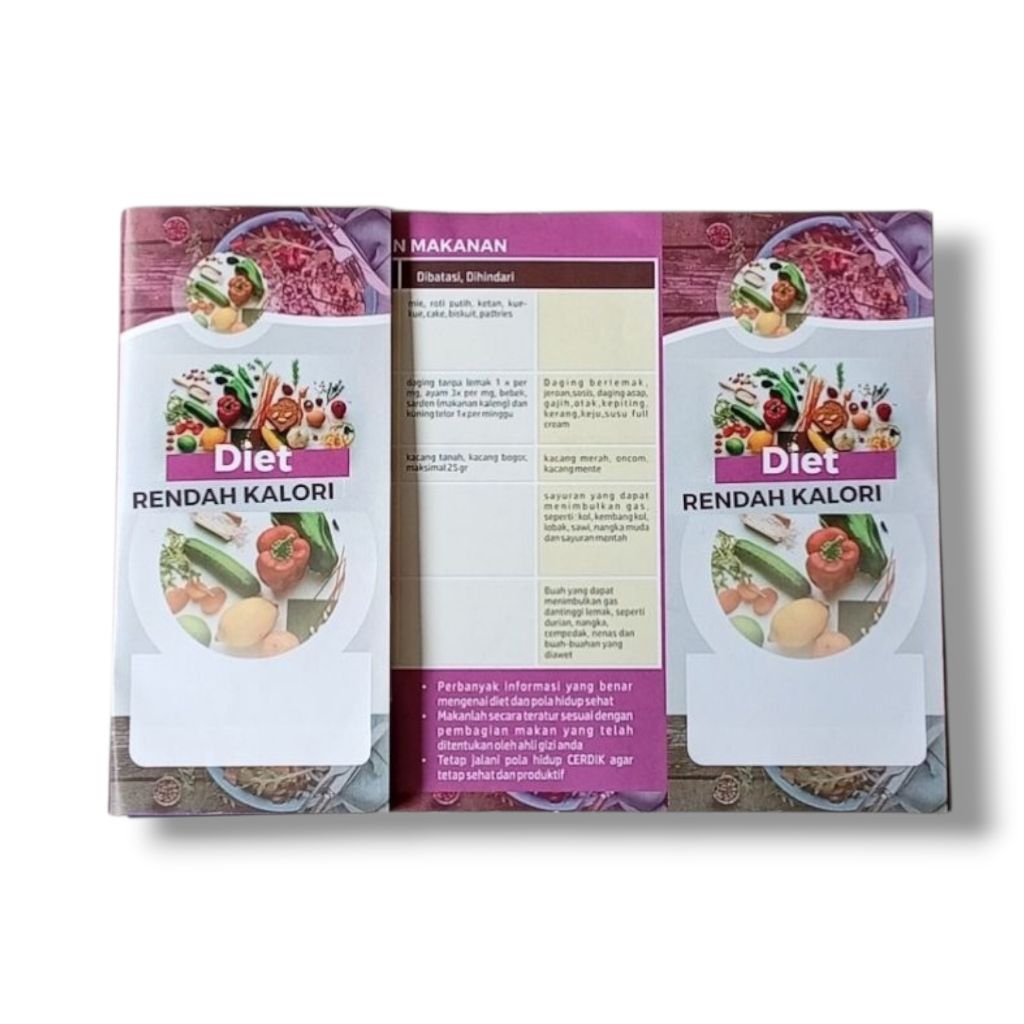 Leaflet Edukasi Diet Rendah Kalori | Pola Makan Seimbang & Sehat | Brosur Kesehatan