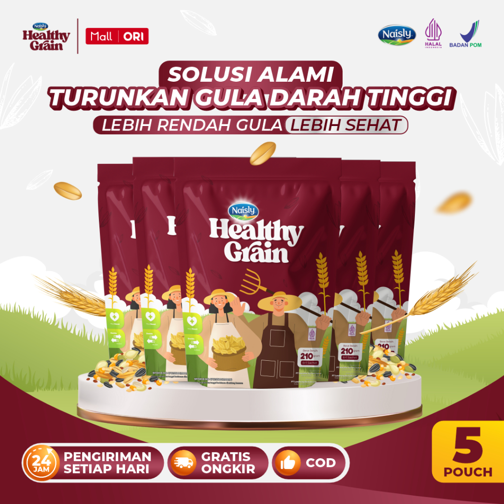 HealthyGrain Sereal Oat Solusi Turunkan Gula Darah Tinggi 5 Pouch