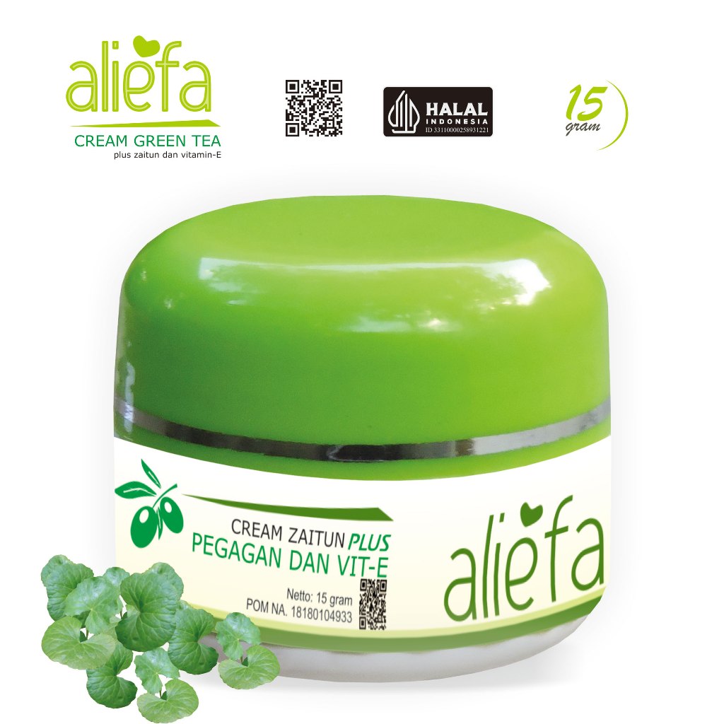ALIEFA Krim Wajah kulit tampak cerah lembab lembut cream Pegagan plus zaitun dan vit E
